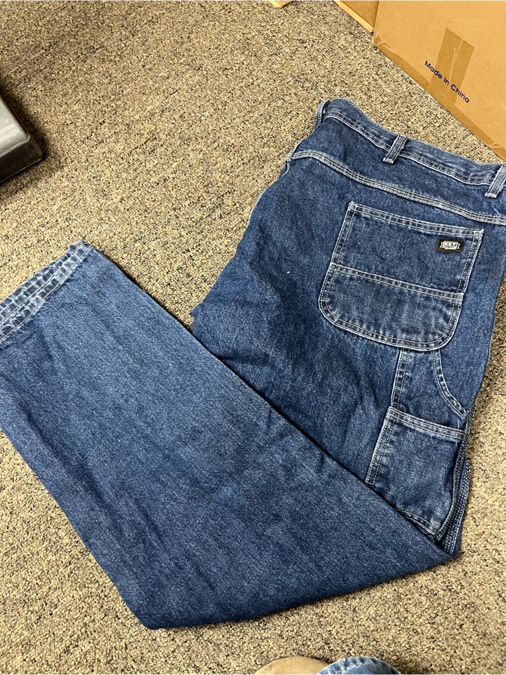 Men's Dark Blue Bootcut Jeans - Unknown Brand